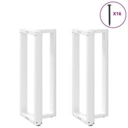 Berkfield Home Bar Table Legs T-Shaped¬†2 pcs White 40x35x(100-101) cm Steel - thumbnail 3