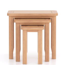 Rest Relax Windham Natual Oak Nest of 3 Tables in Light Oak - Size: Z - thumbnail 4