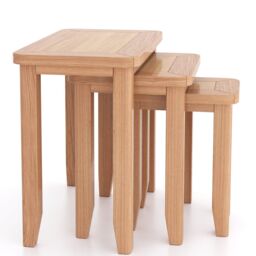 Rest Relax Windham Natual Oak Nest of 3 Tables in Light Oak - Size: Z