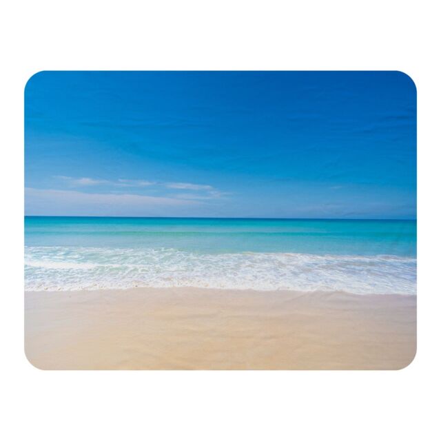Benjamin Tate Design Nature landscape view of beautiful tropical beach & sea in sunny day Designer Blanket in Natural - Size: 120 cm x 150 cm - image 1