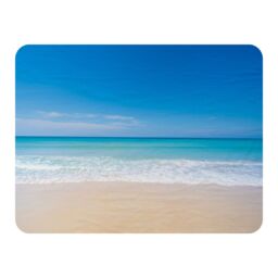 Benjamin Tate Design Nature landscape view of beautiful tropical beach & sea in sunny day Designer Blanket in Natural - Size: 120 cm x 150 cm - thumbnail 1