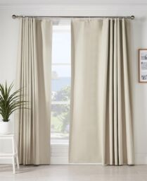 Luxury Living Curtain Linings 100% Blackout : Heavyweight, Thermal Insulation for Energy Savings in Cream - Size: 155 cm width x 132 cm drop - thumbnail 1