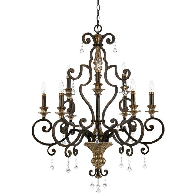 Loops 9 Bulb Chandelier Hanging Pendant LIght Heirloom LED E14 60W Bulb - image 1