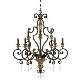 Loops 9 Bulb Chandelier Hanging Pendant LIght Heirloom LED E14 60W Bulb - thumbnail 1