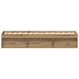 Berkfield Home Durable Bed Frame Frame Artisan Oak 90x190 cm Single Wood in Brown - thumbnail 6