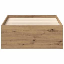Berkfield Home Durable Bed Frame Frame Artisan Oak 90x190 cm Single Wood in Brown - thumbnail 5