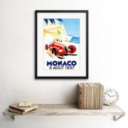 "Artery8 Ad Racing Car Monaco 1937 Grand Prix New 12x16"" Framed Wall Art Print - Size: W12"" x H16""" - thumbnail 2