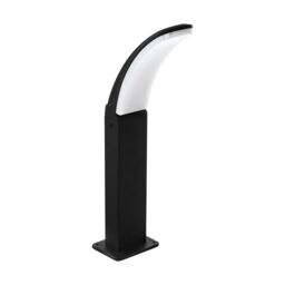 Loops IP44 Outdoor Pedestal Light Black Aluminium 11W Built in LED Wall Post Lamp - thumbnail 1