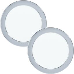 Loops 2 PACK Wall / Ceiling Flush Downlight Chrome Steel 10.5W LED 166mm Round in Metallics - thumbnail 1
