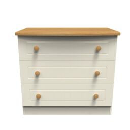 Ready Assembled 2 U Lancaster 3 Drawer Chest (Ready Assembled) in Cream - thumbnail 1