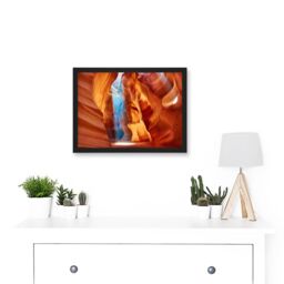 Artery8 Photo Geology Antelope Canyon Arizona Nature God Rays Artwork Framed Wall Art Print A4 in Black - thumbnail 2