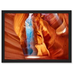Artery8 Photo Geology Antelope Canyon Arizona Nature God Rays Artwork Framed Wall Art Print A4 in Black - thumbnail 1