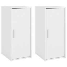 Berkfield Home Shoe Cabinets 2 pcs White 32x35x70 cm Engineered Wood - Size: 32 x 35 x 70 cm - thumbnail 3