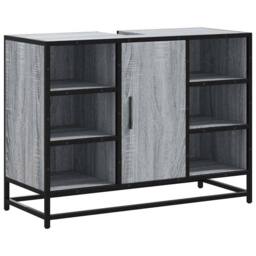 Berkfield Home Bathroom Sink Cabinet Grey Sonoma 80x33x60 cm Engineered Wood - Size: 80 x 33 x 60 cm - thumbnail 1