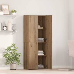 Berkfield Home Highboard Artisan Oak 60 x 32 x 153 cm Engineered Wood in Brown - thumbnail 4