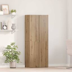 Berkfield Home Highboard Artisan Oak 60 x 32 x 153 cm Engineered Wood in Brown - thumbnail 2