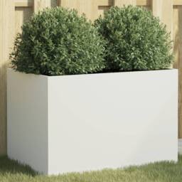 Berkfield Home Planter White 62x40x39 cm Steel - Size: 62 x 40 x 39 cm - thumbnail 2