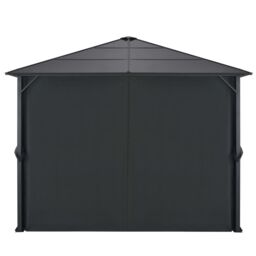 Berkfield Home Gazebo with Curtain Aluminium 3x3 m Black - thumbnail 3