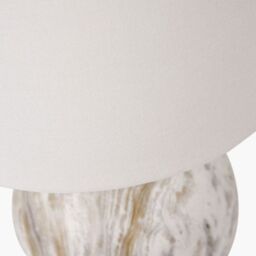 Ruma Natural Stone Effect Ceramic Table Lamp Grey Round Base - thumbnail 4
