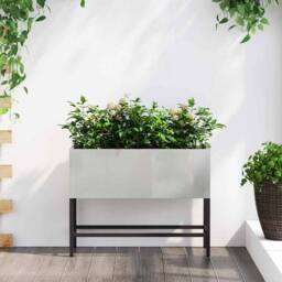 Berkfield Home Raised Garden Planter 60x26x45 cm Stainless Steel in Silver - Size: 60 x 26 x 45 cm - thumbnail 2