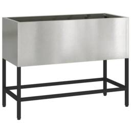 Berkfield Home Raised Garden Planter 60x26x45 cm Stainless Steel in Silver - Size: 60 x 26 x 45 cm - thumbnail 3