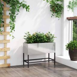 Berkfield Home Raised Garden Planter 60x26x45 cm Stainless Steel in Silver - Size: 60 x 26 x 45 cm - thumbnail 4