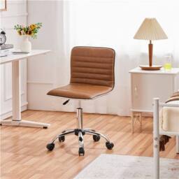 Kelvenix Home Office Chair PU Leather in Brown - Size: 0.6m2 - thumbnail 3
