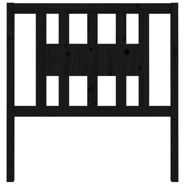 Berkfield Home Headboard Black 96x4x100 cm Solid Wood Pine - Size: 96 x 4 x 100 cm - image 1