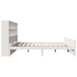 Berkfield Home Bookcase Bed without Mattress White 160x200cm Solid Wood Pine - Size: 160x200 cm - thumbnail 5