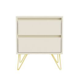 FORGEVIO Cream Modern Bedside Table - Size: 0.6m2 - thumbnail 2