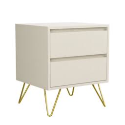 FORGEVIO Cream Modern Bedside Table - Size: 0.6m2