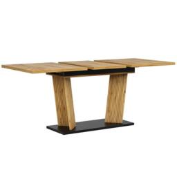 BTM Extendable Dining Table, Oak, Solid Wood Look, Stable Base, Anti-Slip Feet in Natural - thumbnail 8