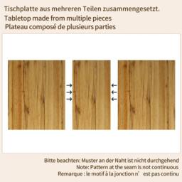 BTM Extendable Dining Table, Oak, Solid Wood Look, Stable Base, Anti-Slip Feet in Natural - thumbnail 6