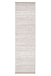 Kukoon Neutral Beige Brown Herringbone Scandi Boho Fringed Textured Rug - Size: 120 cm x 170 cm - thumbnail 3
