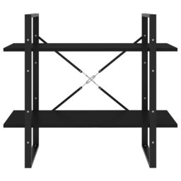 Berkfield Home 2-Tier Book Cabinet Black 80x30x70 cm Engineered Wood - Size: 80 x 30 x 70 cm - thumbnail 4