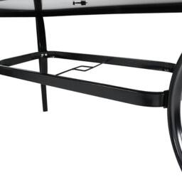 Living and Home 6-Seater Outdoor Garden Dining Table Set with Parasol Hole in Black - thumbnail 7