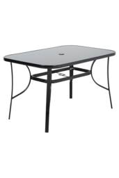 Living and Home 6-Seater Outdoor Garden Dining Table Set with Parasol Hole in Black - thumbnail 4