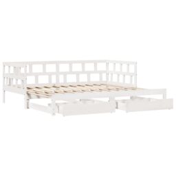 Berkfield Home Daybed with Trundle & Drawers without Mattress White 80x200 cm - thumbnail 5