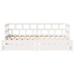 Berkfield Home Daybed with Trundle & Drawers without Mattress White 80x200 cm - thumbnail 4