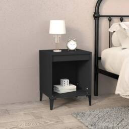 Berkfield Home Bedside Cabinet Black 40x35x50 cm - Size: 40 x 35 x 50 cm - thumbnail 2