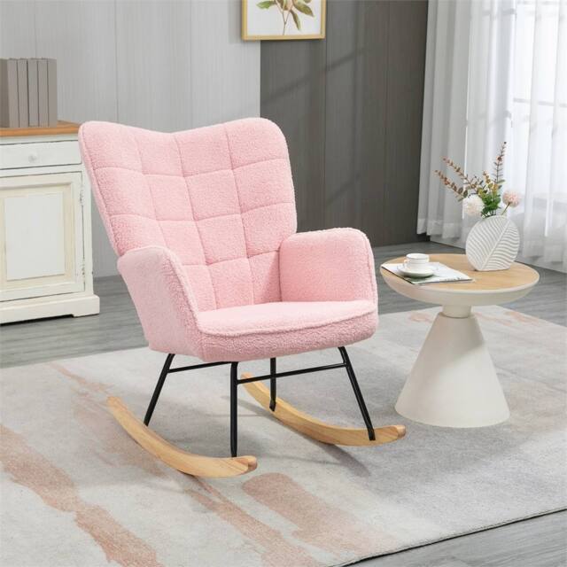 EONLION Pink Nursing Rocking Chair Armchair - Size: 100 cm - image 1
