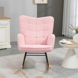 EONLION Pink Nursing Rocking Chair Armchair - Size: 100 cm - thumbnail 3