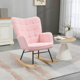 EONLION Pink Nursing Rocking Chair Armchair - Size: 100 cm - thumbnail 1