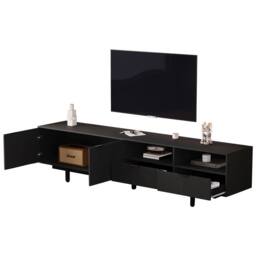 Merax Modern Geometric TV Stand, 200cm Bohemian Media Console Table in Black - thumbnail 8