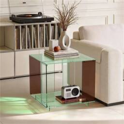 NESTLUNE Green-tinted Acrylic End Side Table in Green - Size: 100 cm x 15 cm - thumbnail 6