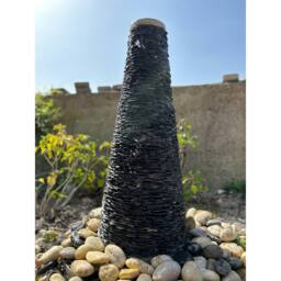 Buttercup Farm Natural Slate on GRC Cone Water Feature with Pump, Light, Reservoir in Grey - thumbnail 3