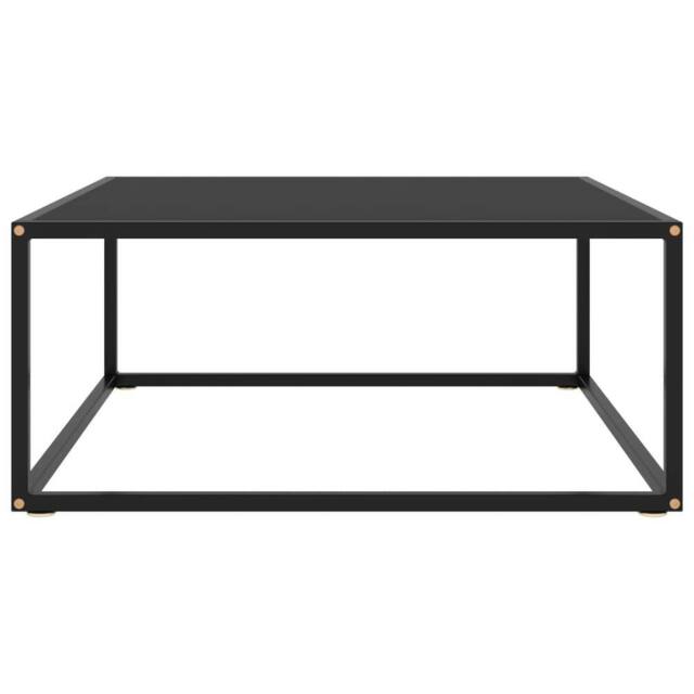 Berkfield Home Coffee Table Black with Black Glass 80x80x35 cm - Size: 80 x 80 x 35 cm - image 1