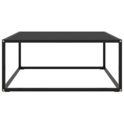Berkfield Home Coffee Table Black with Black Glass 80x80x35 cm - Size: 80 x 80 x 35 cm
