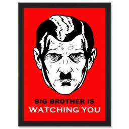 Artery8 Big Brother Is Watching You Man Face 1984 George orwell Artwork Framed Wall Art Print A4 in Black - thumbnail 1