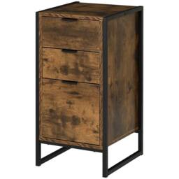 Pirlo Plush Industrial 3 Drawer Chest Of Drawers Storage Unit in Brown - thumbnail 9